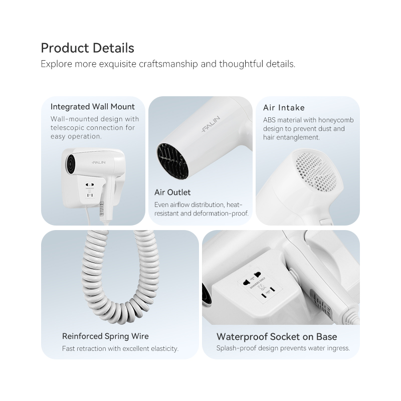 Plastic Electric Hair Dryer With Shaver Socket