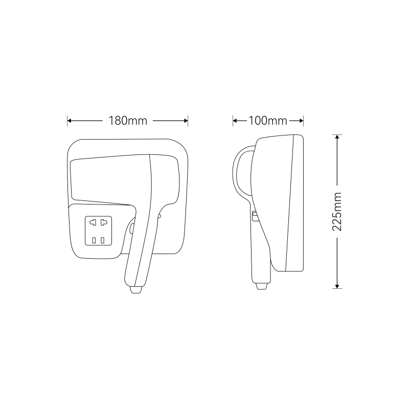 Plastic Electric Hair Dryer With Shaver Socket